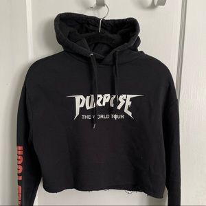 Justin Bieber Purpose The World Tour cropped sweatshirt